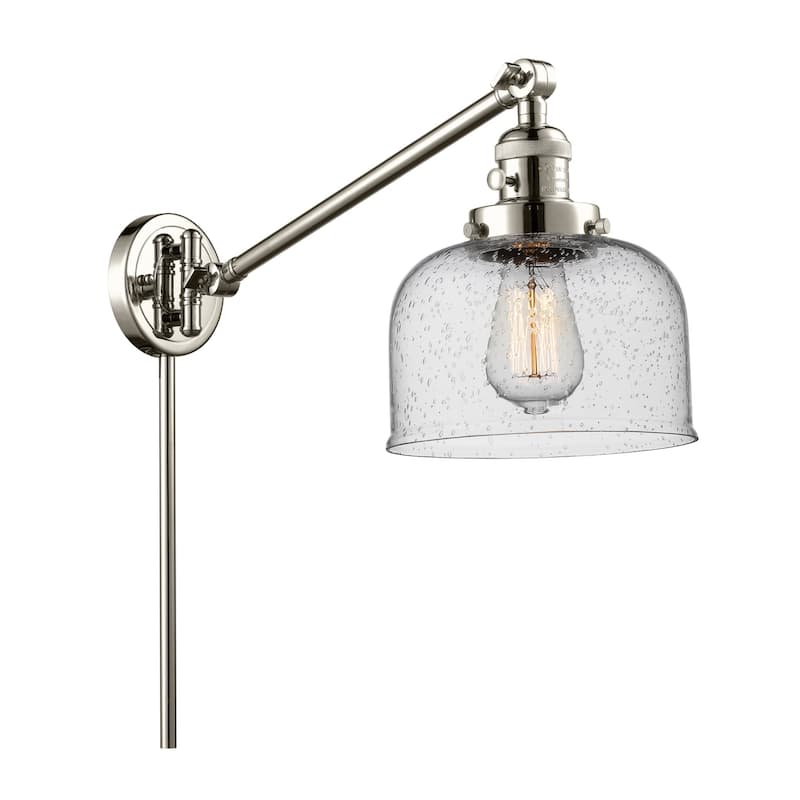 Innovations Lighting Large Bell Single Light 25" Tall Wall Sconce / - Polished Nickel / Seedy