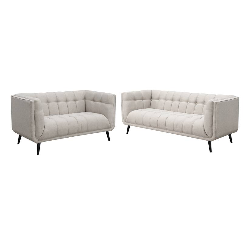 Modern Mid-Century Tufted Upholstered Living Room Sofa Set