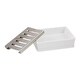 preview thumbnail 2 of 4, Stoneware Soap Dish and Stainless Steel Tray - White