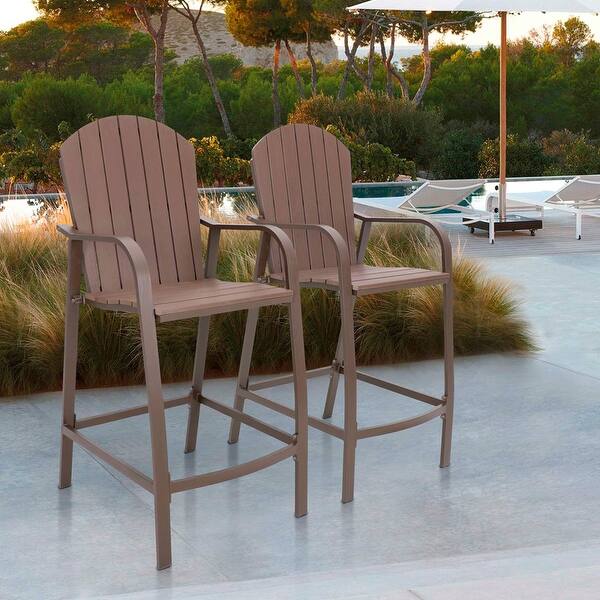 Shop All Weather Patio Furniture Counter Height Bar Stools Set Of 2 21 9 W X 25 D X 48 H Overstock 31664045