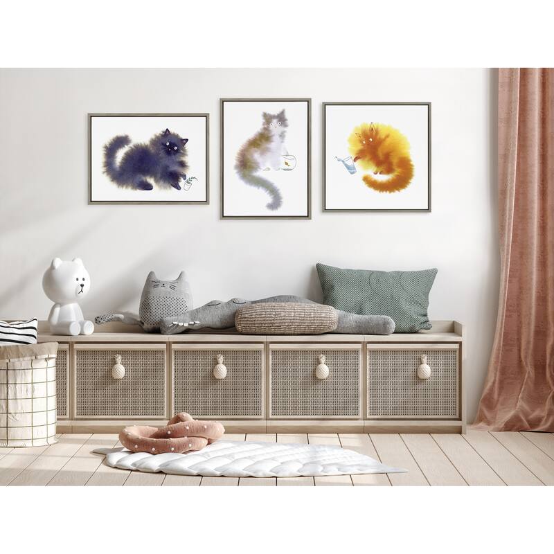 Kate and Laurel Sylvie Not Again Framed Canvas by Faryn Hughes
