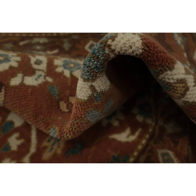 Hand Knotted Oriental 100% Wool Carpet Traditional All-Over Oranges & Rust Ziegler Area Rug - 3' 0'' X 1' 11''