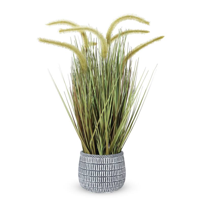 SAFAVIEH Lorri Faux 21" Potted Grass Plant - 15"W x 15"D x 21"H - 15Wx15Dx21H