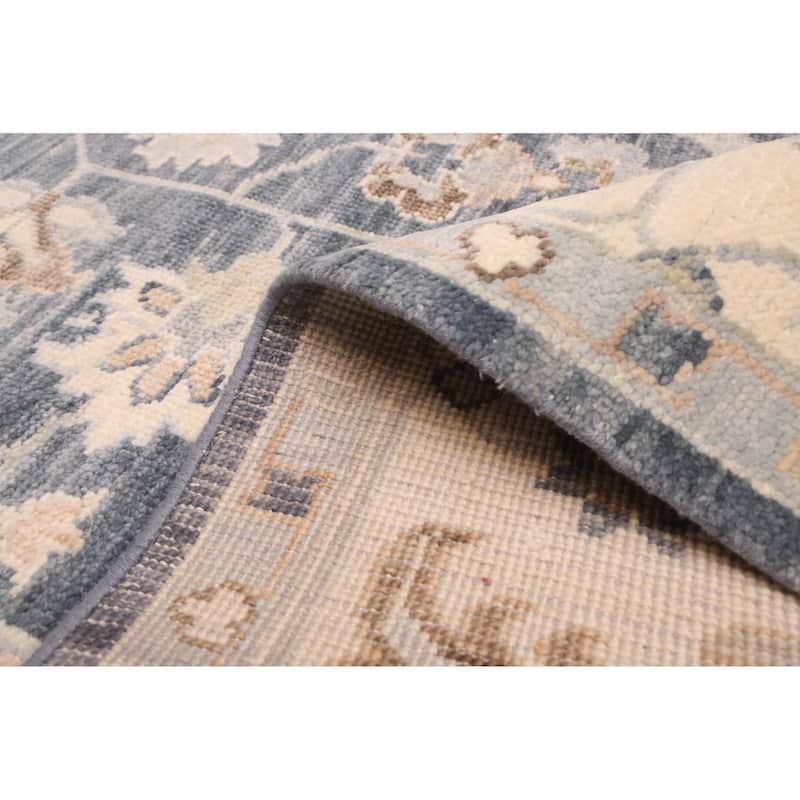 ECARPETGALLERY Hand-knotted Modern Oushak Dark Navy Wool Rug - 9'1 x 12'0