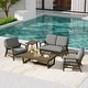 preview thumbnail 55 of 99, 5-Piece Teak Outdoor Conversation Set with Tables.