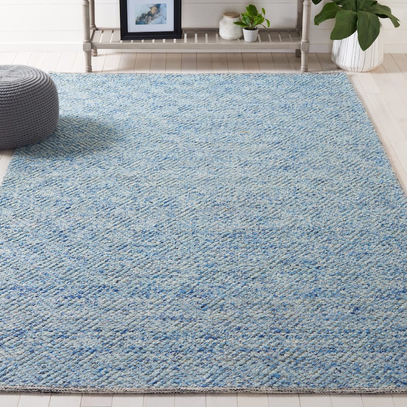 SAFAVIEH Natura Rimah Handmade Wool Area Rug - 4' Square - Blue - Square