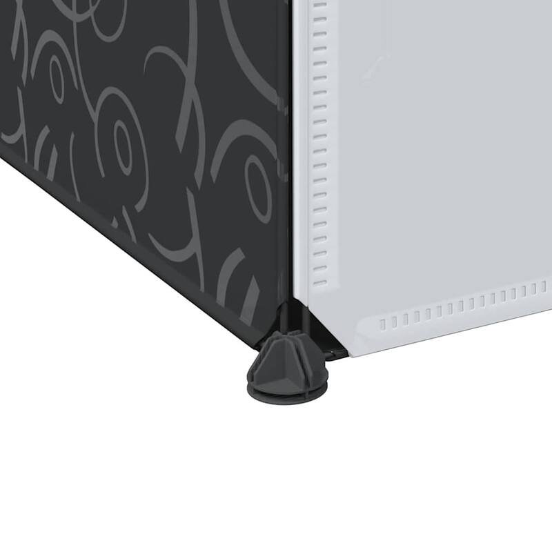 vidaXL Modular Cabinet with 9 Compartments 42.9"x14.4"x56.3" Black and White - 42.9" x 14.4" x 56.3"