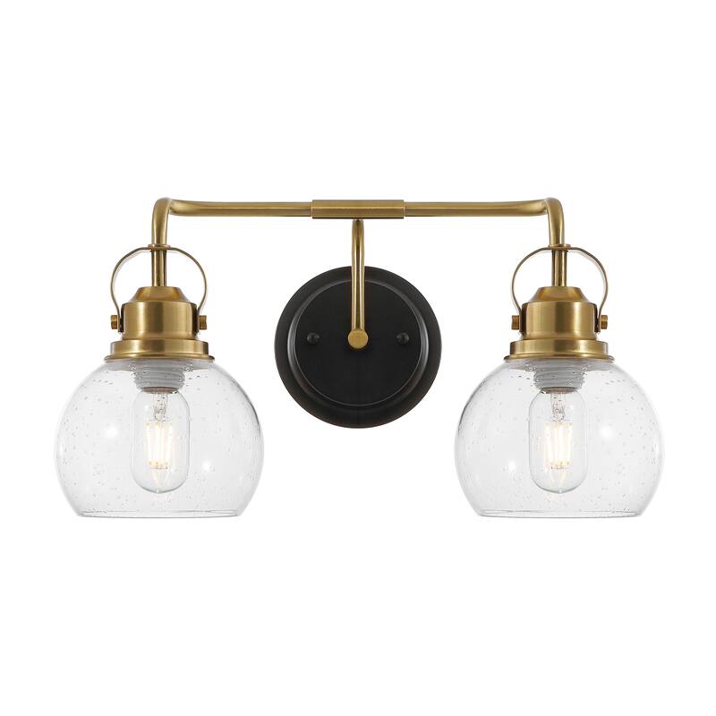 Bolha Metal/ Bubbled Glass Vanity Light, Chrome by JONATHAN Y - 2-Light - Brass Gold/Oil Rubbed Bronze