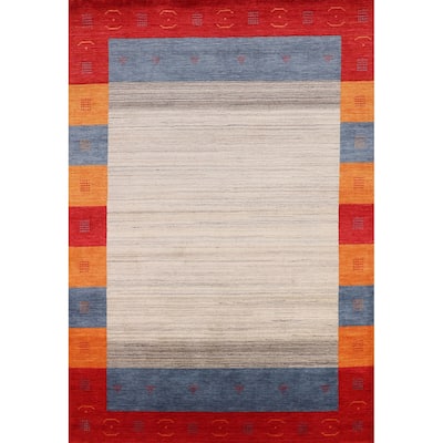 Gabbeh Oriental Area Rug Handmade Wool Carpet - 6'0"x 7'11"