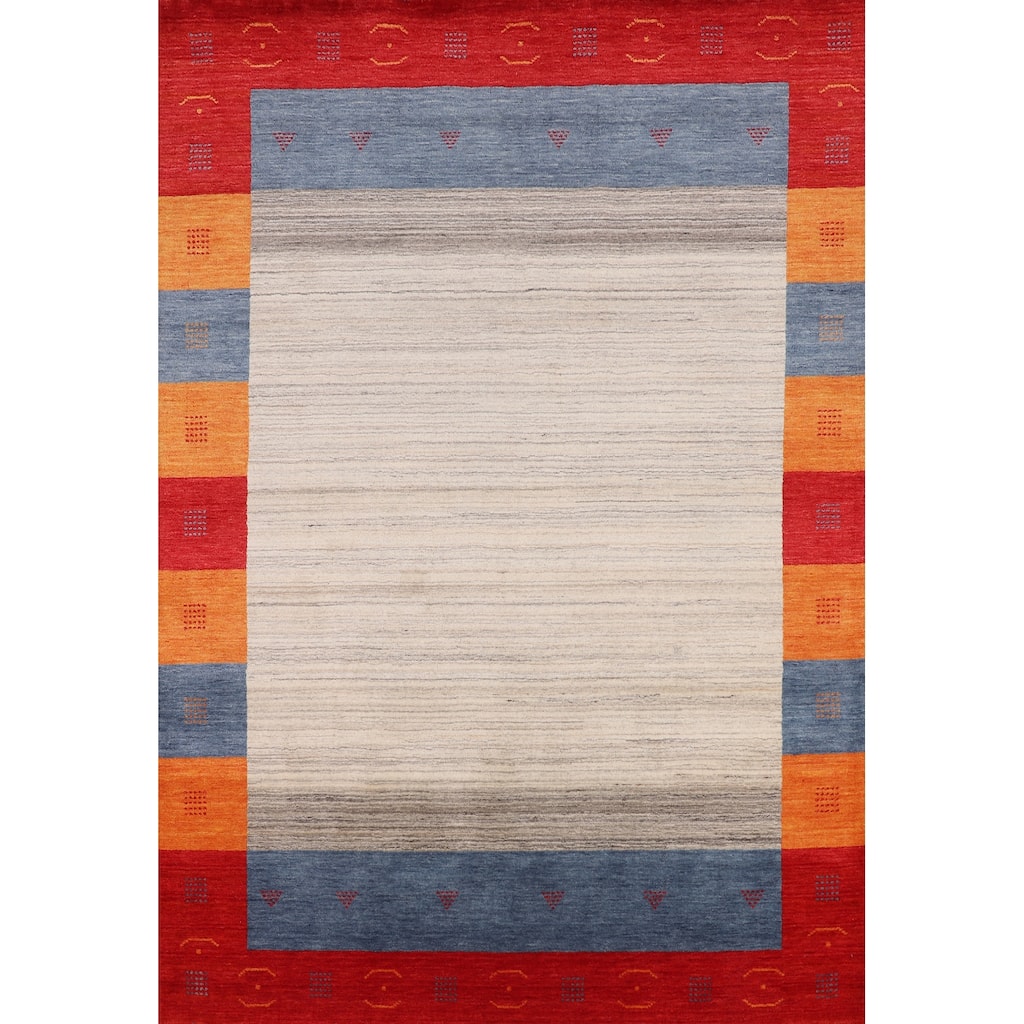 Gabbeh Oriental Area Rug Handmade Wool Carpet - 6'0"x 7'11"