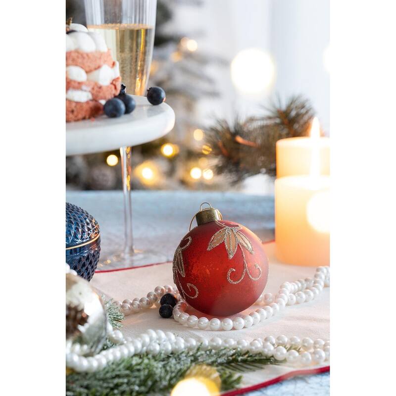 D3" Christmas Ball Ornaments, Glass Decorative Hanging Ball Christmas Tree Ornaments for Holiday Party, Set of 12