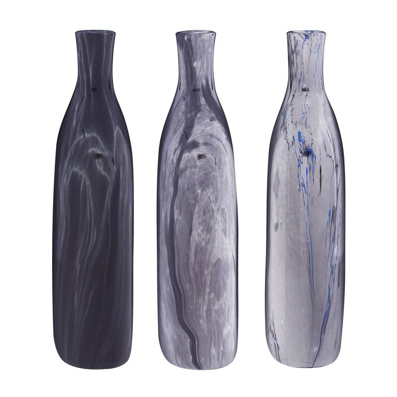 Ceramic Faux Marble Decorative Vase - Set of 3 Gray - Roche River Decor