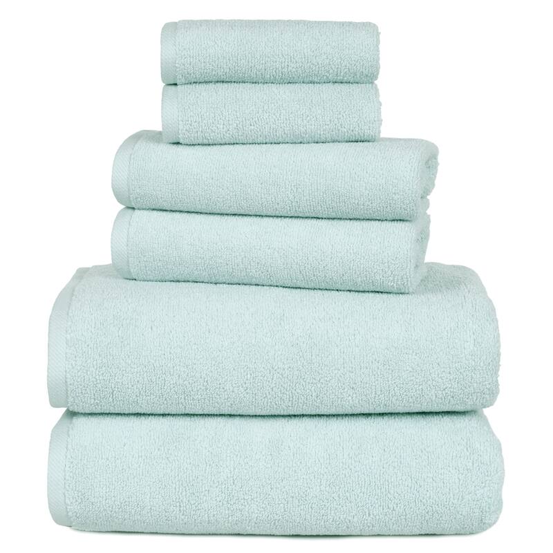 6PC Towel Set - Cotton Bathroom Accessories with 2 Bath Towels, 2 Hand Towels, and 2 Washcloths by Windsor Home
