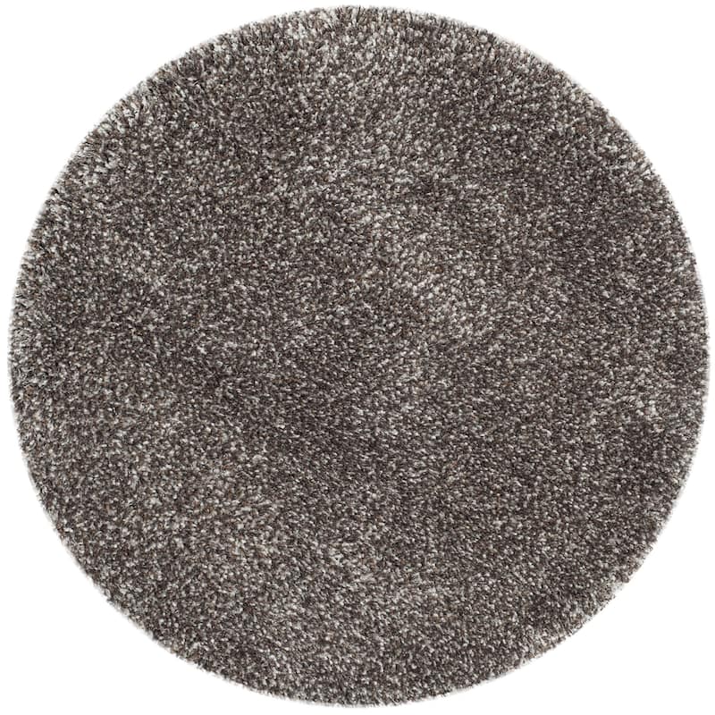 SAFAVIEH New Betsey Shag Ruslana 1.2-inch Thick Rug - 4' Round - Brown