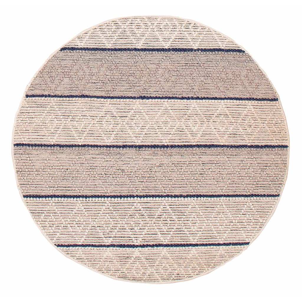 ECARPETGALLERY Braid weave Sienna Ivory Wool Rug - 4'10 x 4'10
