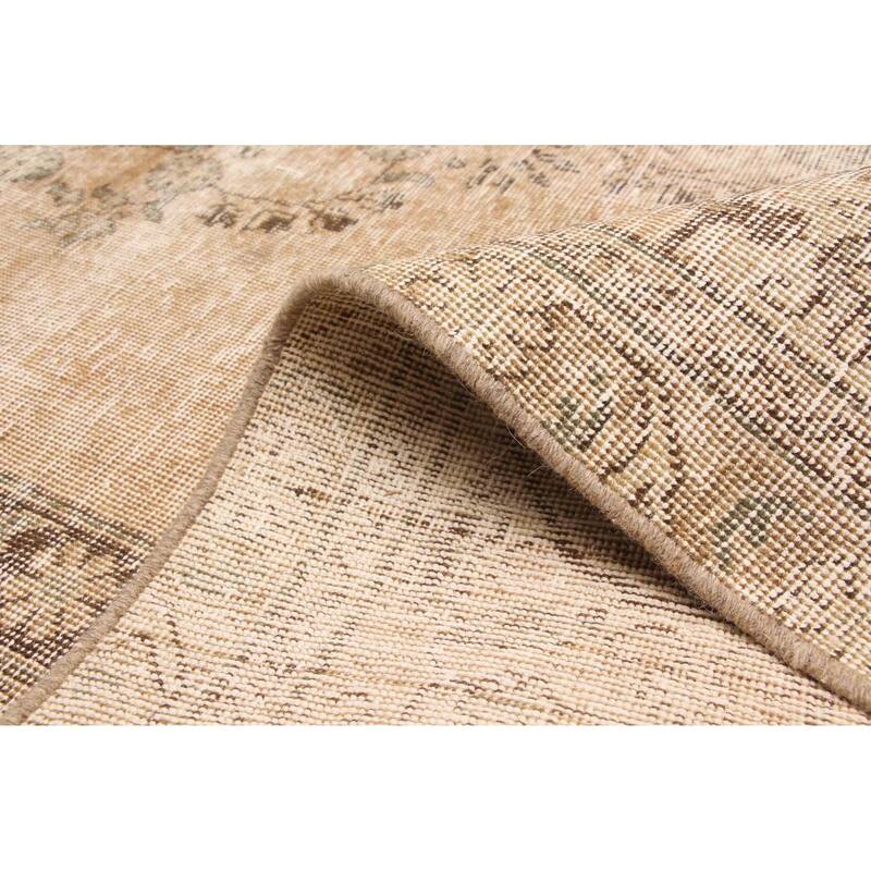 ECARPETGALLERY Hand-knotted Antalya Vintage Tan Wool Rug - 7'1 x 11'4