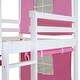 preview thumbnail 34 of 36, Twin Size Solid Wood House Bunk Bed with Tent & Ladder