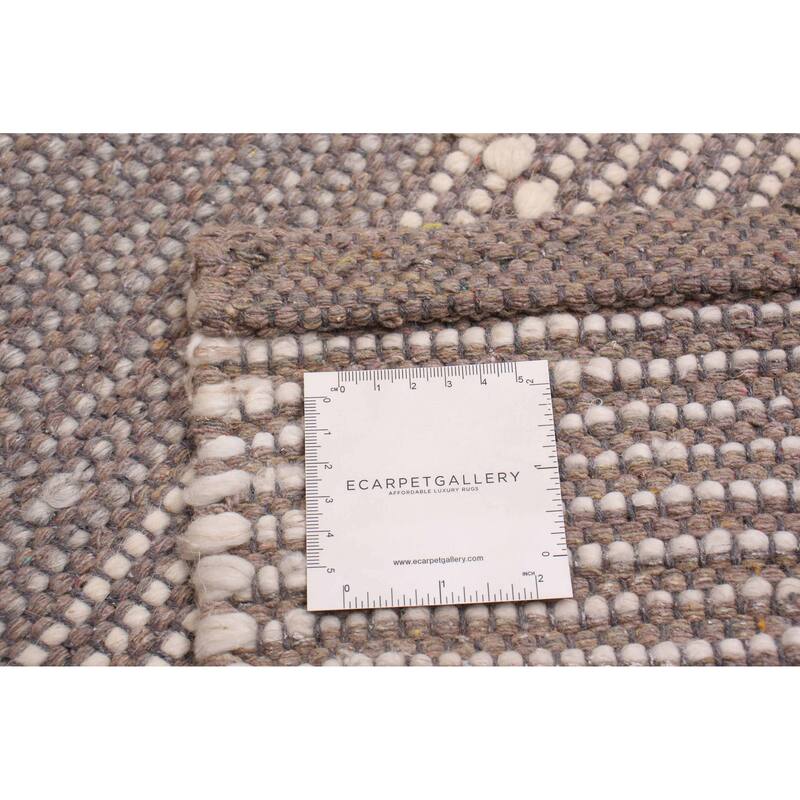 ECARPETGALLERY Braid weave Sienna Taupe Wool Rug - 6'0 x 9'4