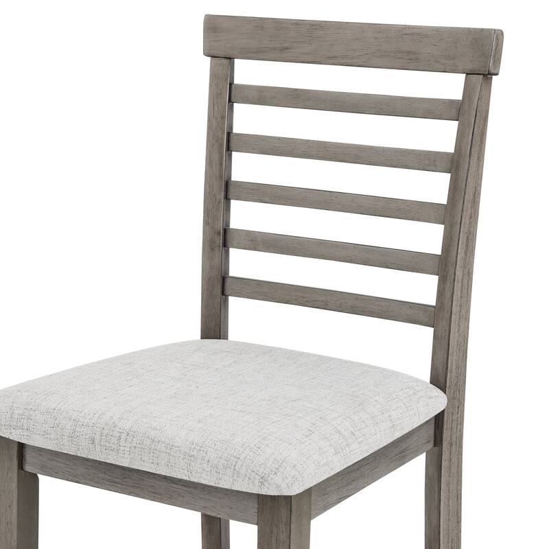 Minimalist Side Table Coffee Table Breakfast Nook, 5-Piece Dining Set with 4 Ergonomic Dining Chairs, Grey