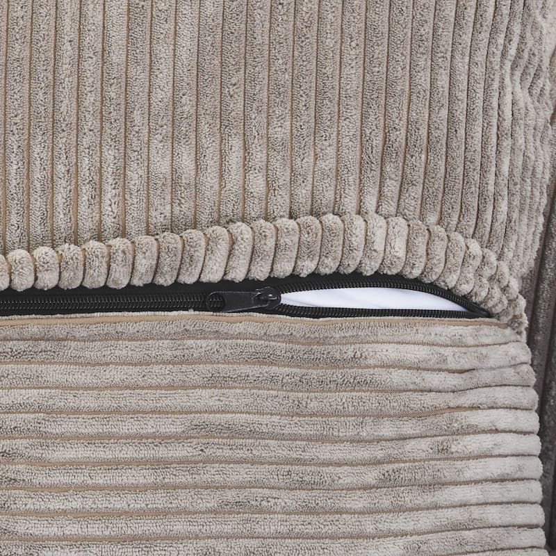 L Shaped Modern Sectional Couch Sofa with 5 Pillows and Chaise Ottoman, Cushion Covers Removable