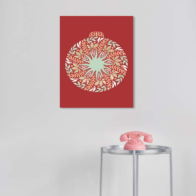 Wynwood Studio Canvas Holiday and Seasonal Pastel Spearmint Starsun Red Modern & Contemporary Wall Art Canvas Print - 16 x 20