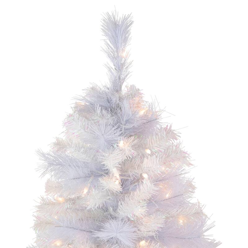 6.5' Seneca White Spruce Artificial Christmas Tree, Dual Function LED - 6.5 Foot