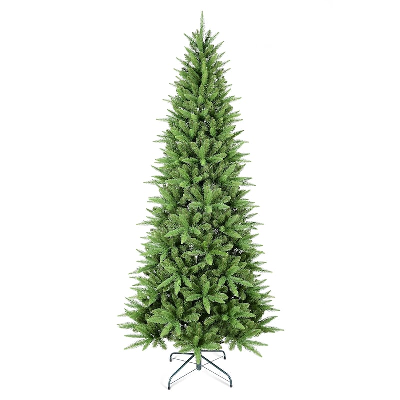 9FT Slim Christmas Tree-2152 Tips, PE+PVC Branches, Hinged Design for Easy Setup