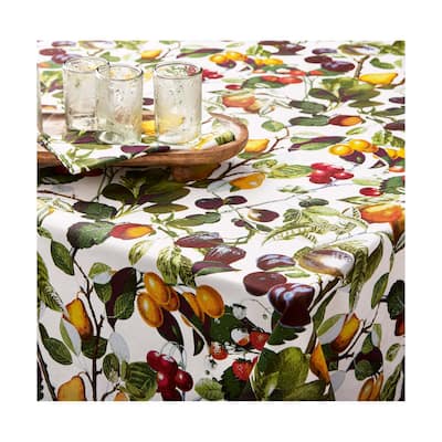 Orchard Fruit Print Tablecloth Cotton Tablecloth, 84"L x 60"W - 60 x 84