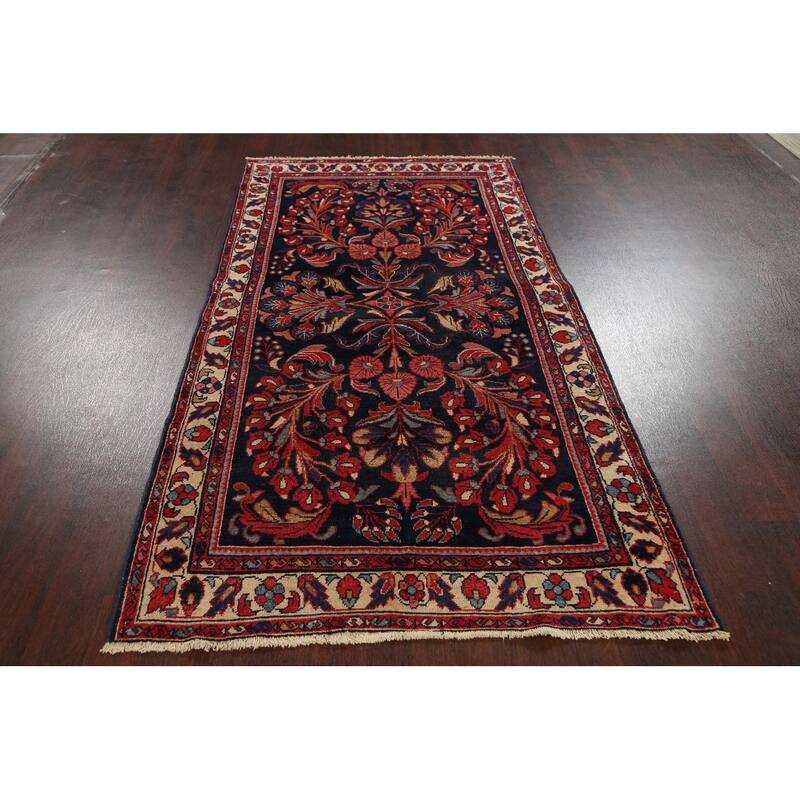 Antique Vegetable Dye Lilian Persian Area Rug Hand-knotted Wool Carpet - 4'4" x 8'4"