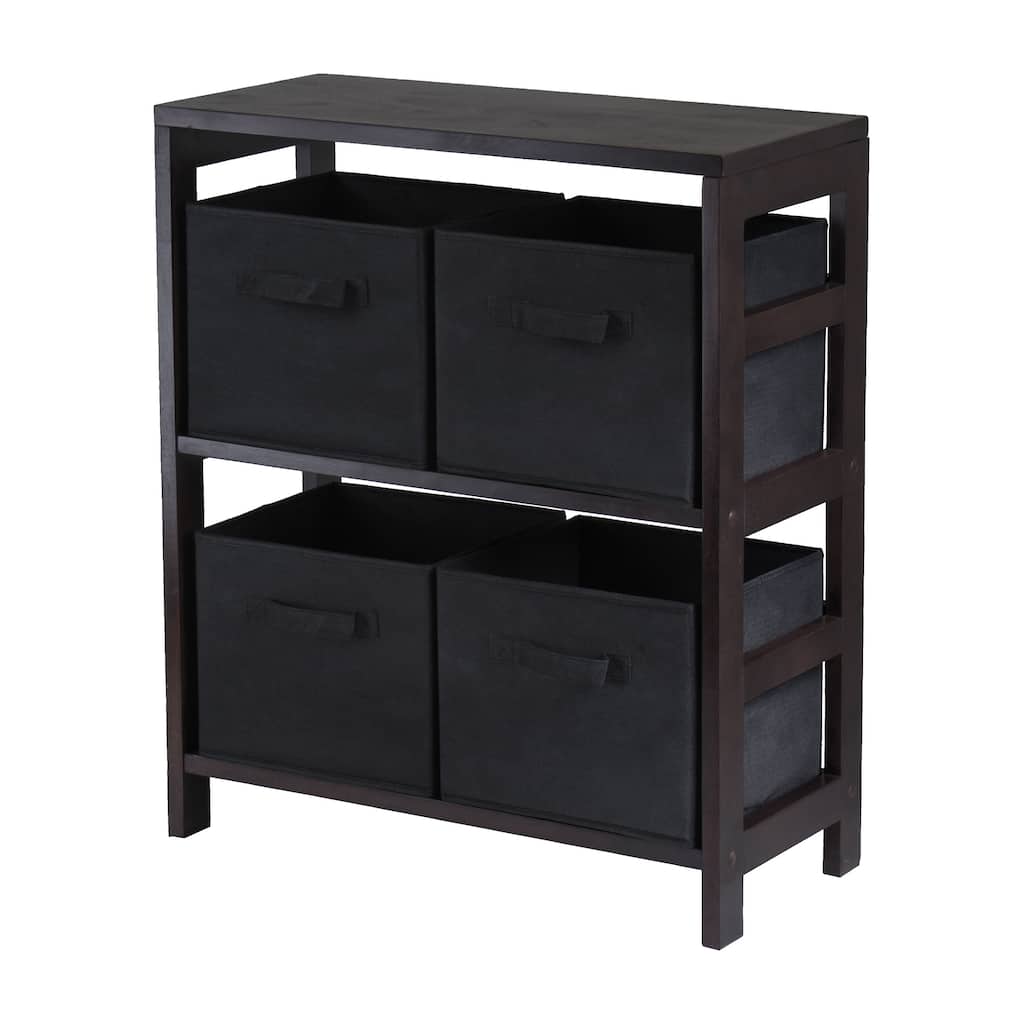Capri 5-Pc Storage Shelf with 4 Foldable Fabric Baskets