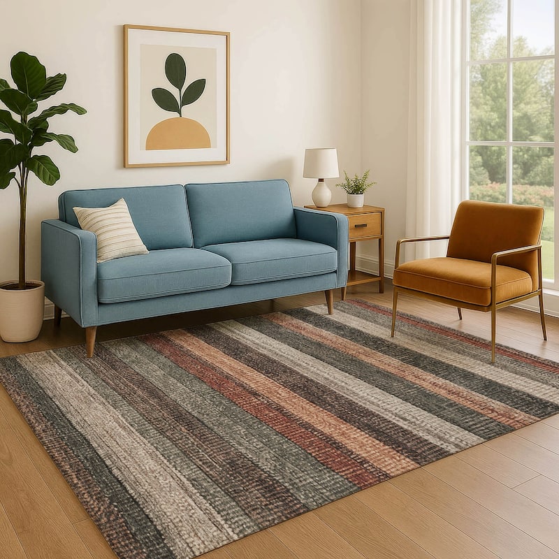 Premium Washable Super Soft Ombre Stripes Mayfield Rug