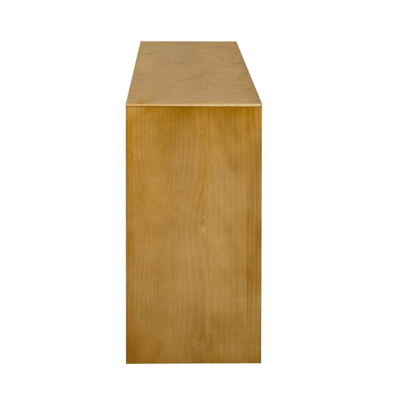 60" Solid Wood Sideboard Coffee Bar Cabinet Entryway Cabinets with Open Storage Shelf, Storage Console with 4 Door
