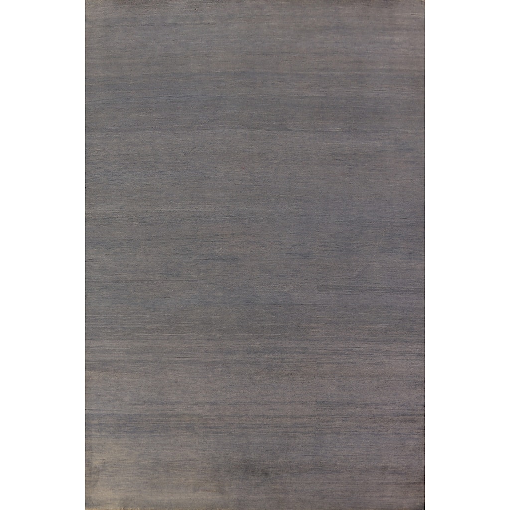 Grey Modern Gabbeh Oriental Area Rug Handmade Wool Carpet - 6'7" x 9'8"
