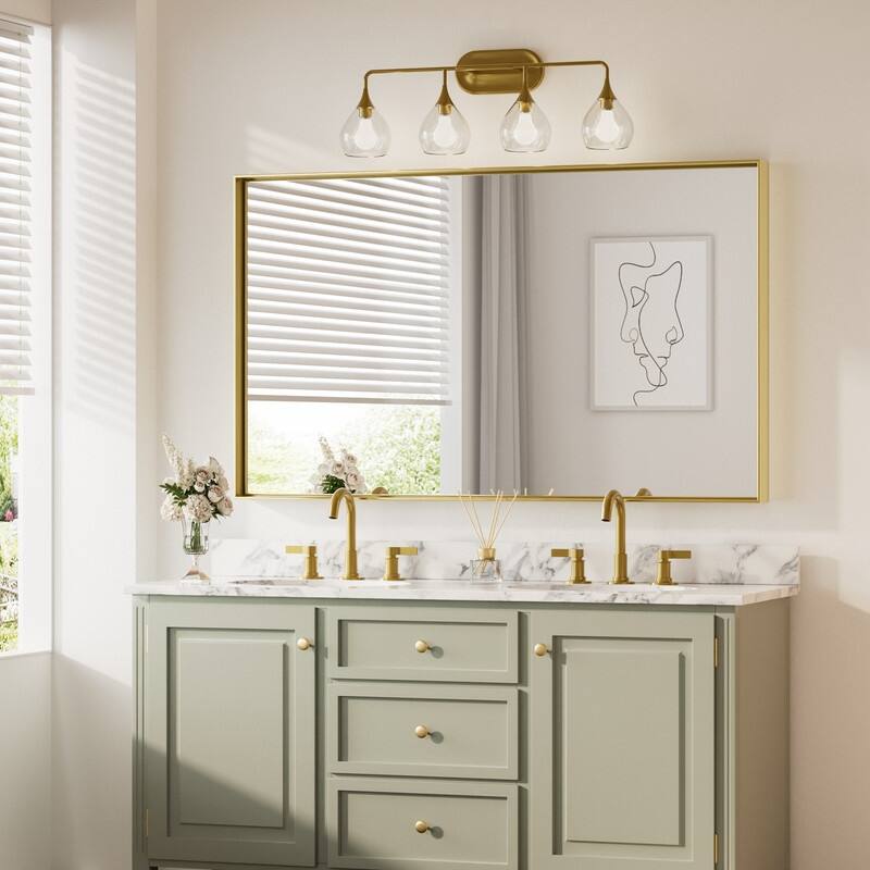 Keonjinn Aluminum Framed Wall Mount Bathroom Vanity Mirror