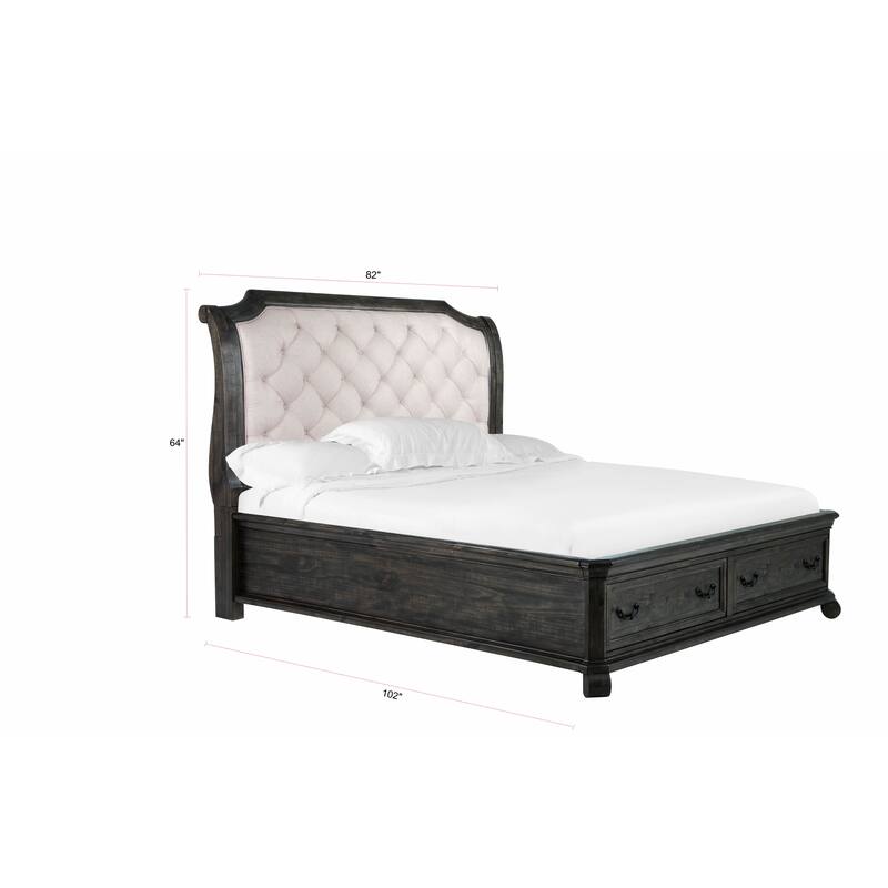 Magnussen Home Bellamy Peppercorn Sleigh Storage Bed