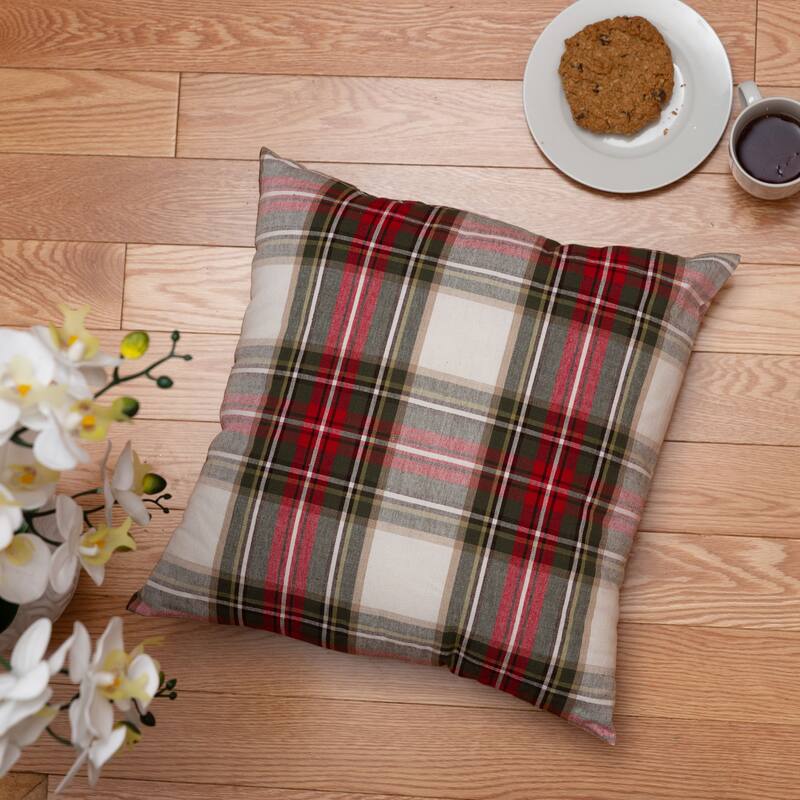 Fabstyles Celebration Plaid 2 Piece Cotton Cushion Set