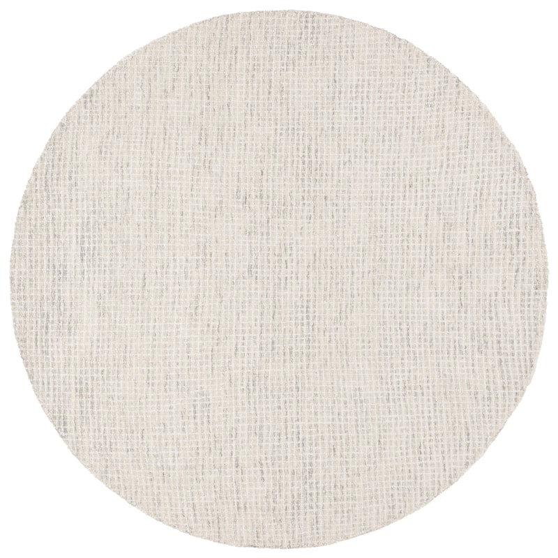 SAFAVIEH Handmade Ebony Herfriede Modern & Contemporary Wool Rug - 6' Round - Grey/Ivory