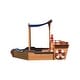 preview thumbnail 8 of 7, Outsunny Pirate Ship Sandbox with Cover and Rudder Wooden Sandbox - 63.00" * 30.70" * 40.50"
