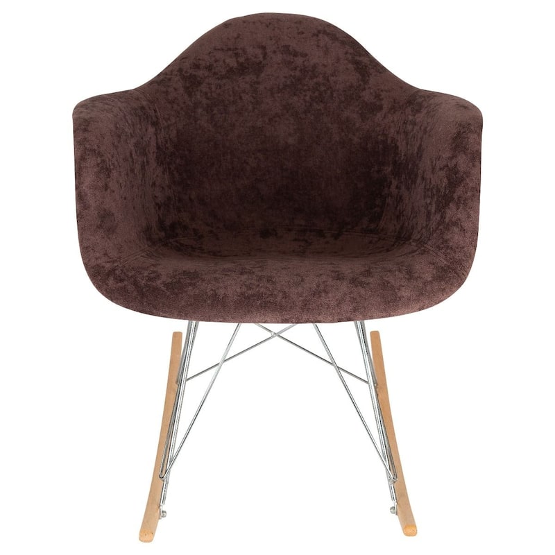 Wilson Contemporary Modern Velvet Rocker Chair - Nursery Rocking Accent Chair for Home Living Room Bedroom Patio