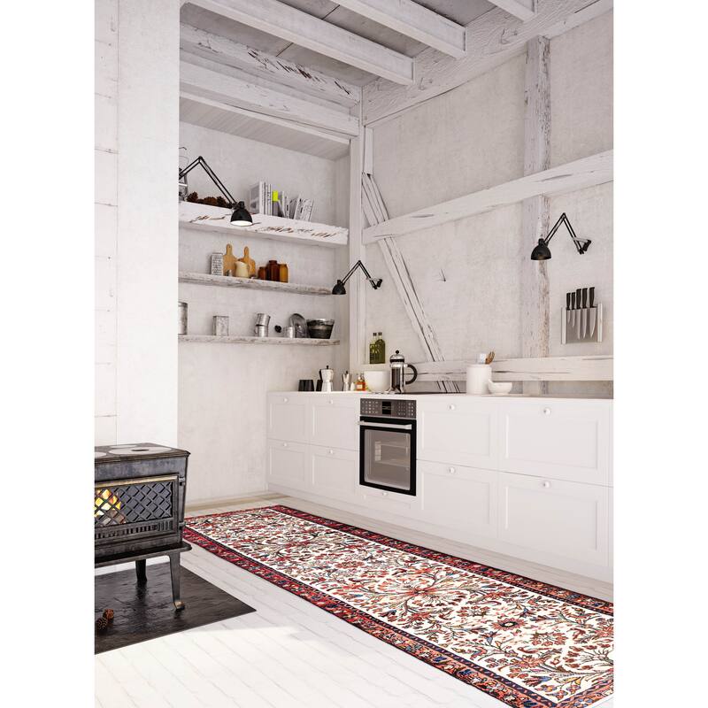 ECARPETGALLERY Hand-knotted Andelz Cream Wool Rug - 2'3 x 10'4