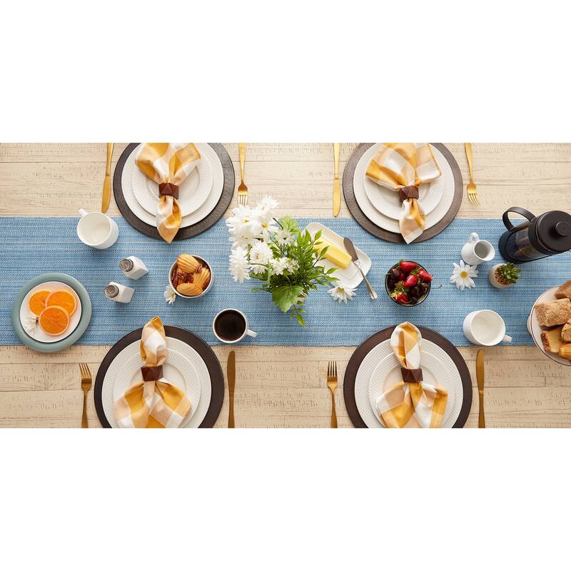 DII Variegated Taupe Fringe Table Runner 13x72