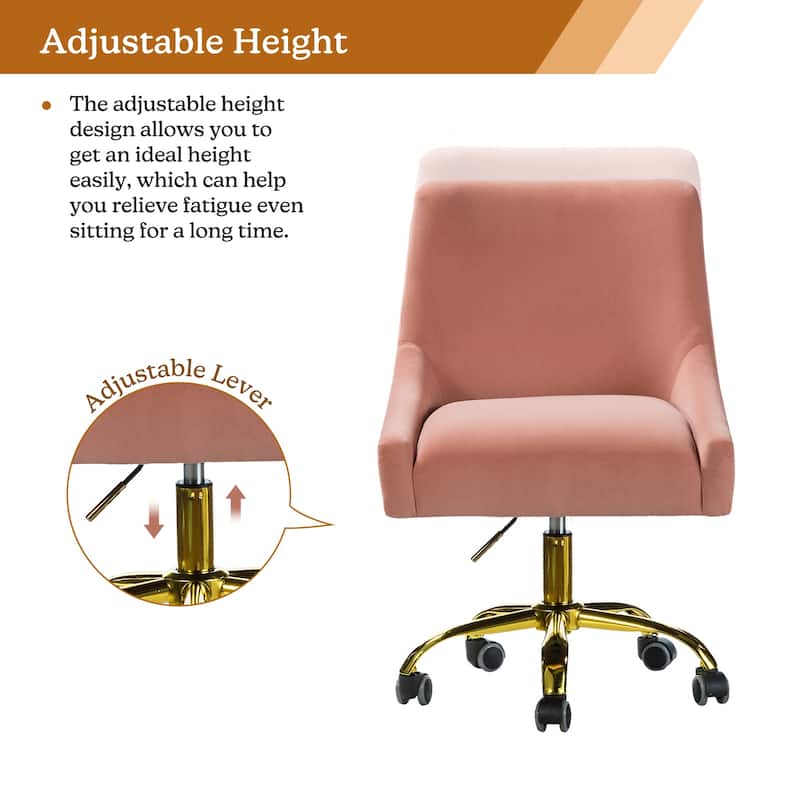 Carina Modern Upholstery Task Chair with Golden Base by HULALA HOME