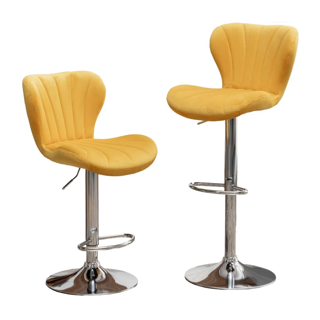 Swivel Barstools High Bar Chair Island Dining Chair, Set of 2, Yellow