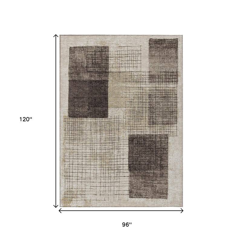 HomeRoots Geometric Transitional Rectangle Outdoor Rug