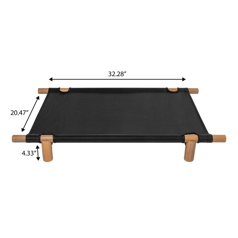 Chester Modern Minimalist Wood Frame Elevated Outdoor Dog Bed