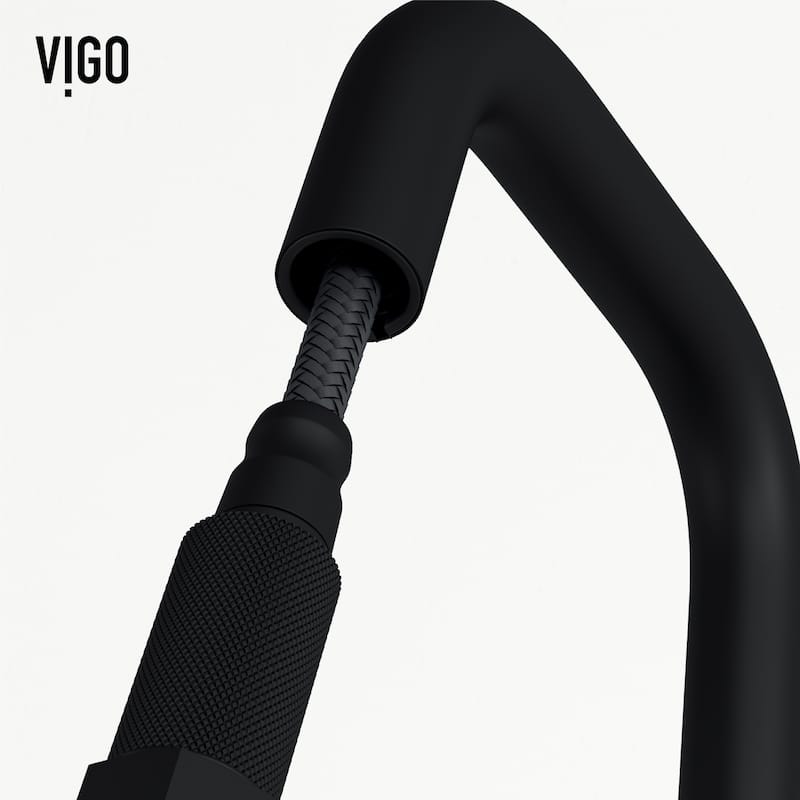 VIGO Hart Angular 18" H Single Handle Pull-Down Kitchen Faucet
