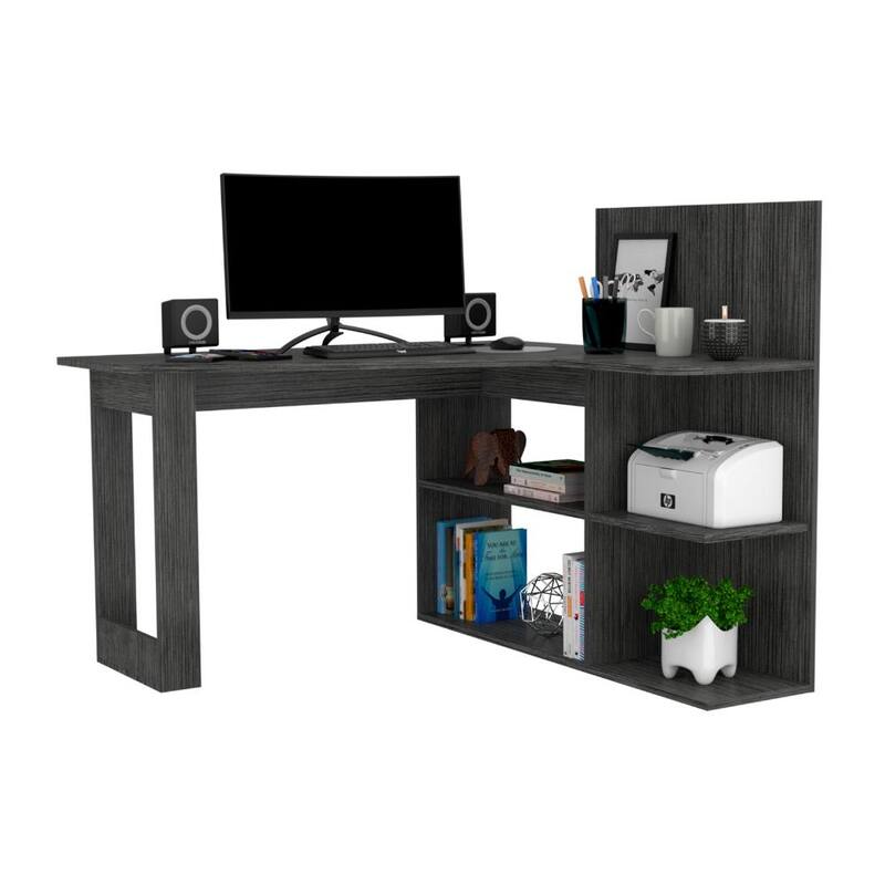 Writing Computer Desk,Five Open Shelves,Computer Table for Living Room Bedroom