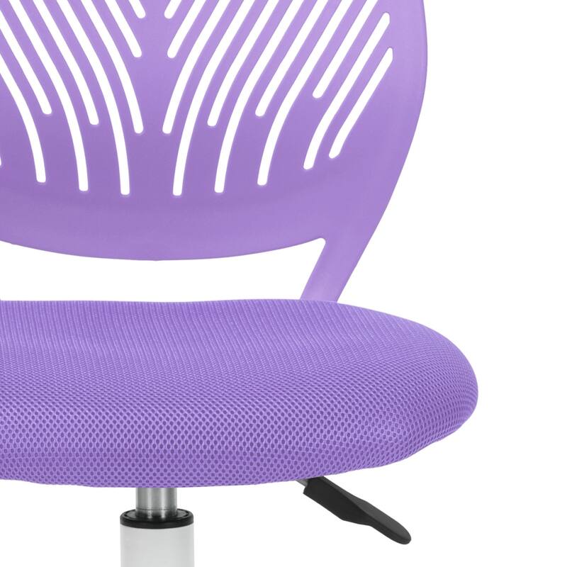 Turquoise and White Adjustable Height Swivel Rolling Office Chair