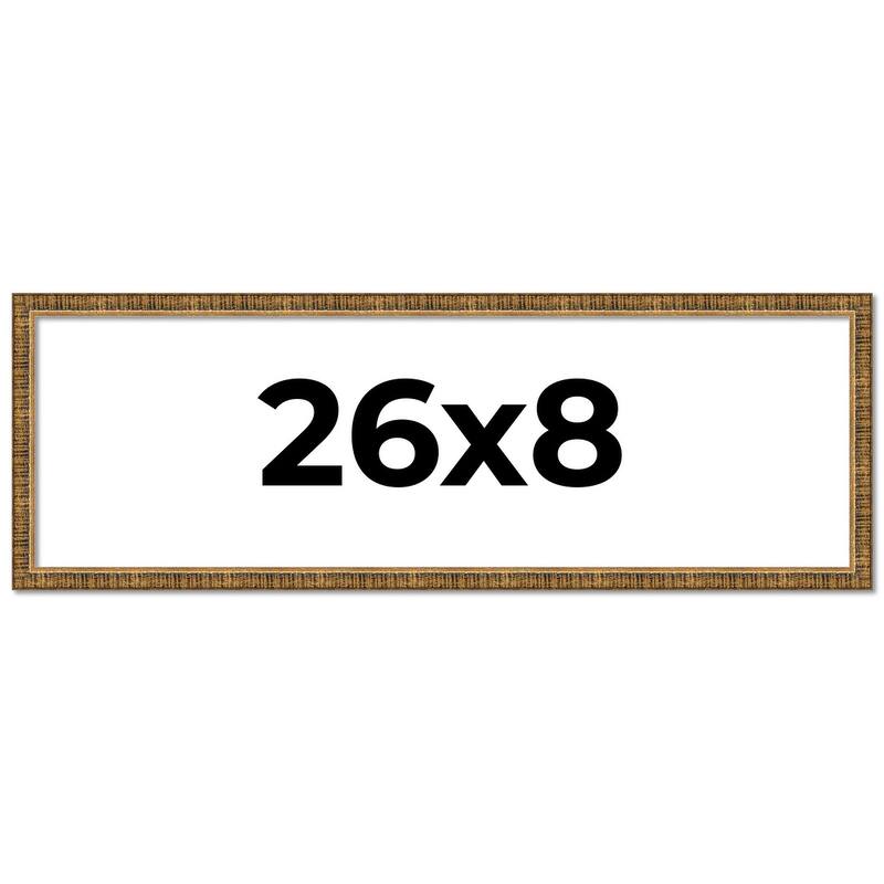 26x8 Frame Gold Solid Wood Picture Frame - Complete Modern Photo Frame