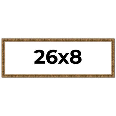 26x8 Frame Gold Solid Wood Picture Frame - Complete Modern Photo Frame
